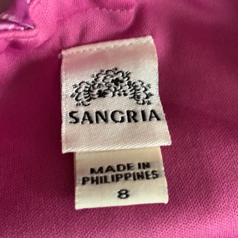 SANGRIA Pink Cocktail Dress V-Neck Crossover Chest Spaghetti Straps EUC - Picture 5 of 10